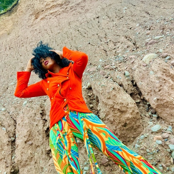 Custom made orange corduroy jacket size medium - Picture 6 of 8